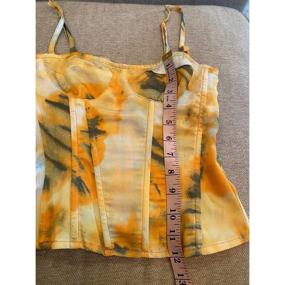 Orange Tie Dye Print Structured Corset set - Picture 7 of 12